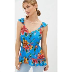 Size Large Farm Rio for Athropologie peplum top